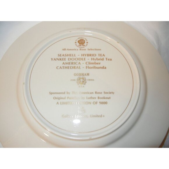 Gorham ALL AMERICAN ROSE Seashell Collector Plate 1976 floral‎ roses - Picture 4 of 6